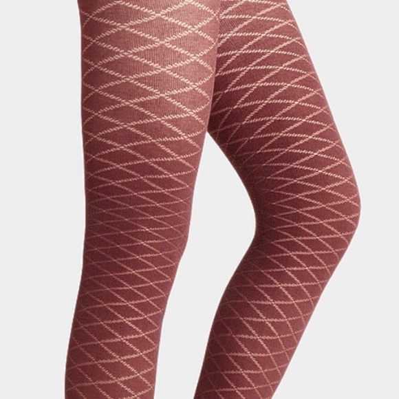 Chocolate expresso touch of cashmere diamond tights made in Italy NWT - Picture 2 of 7